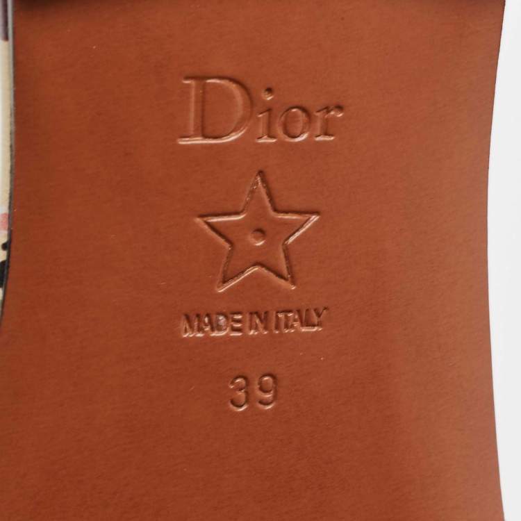 Pre Owned Dior Multicolor Canvas Dway Flat Slides Size 39 