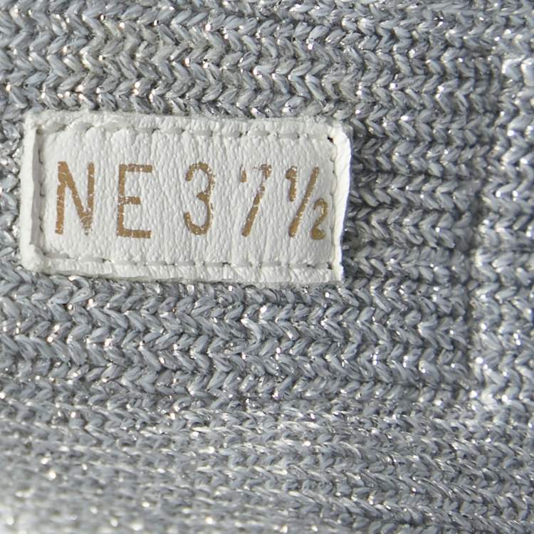 Pre Owned Dior Silver Knit Fabric D-Zenith Ankle Boots Size 37.5