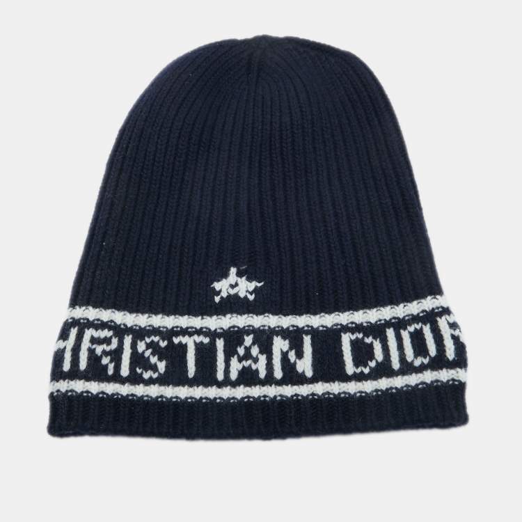 Pre Owned Dior Navy Blue Wool Cashmere Beanie