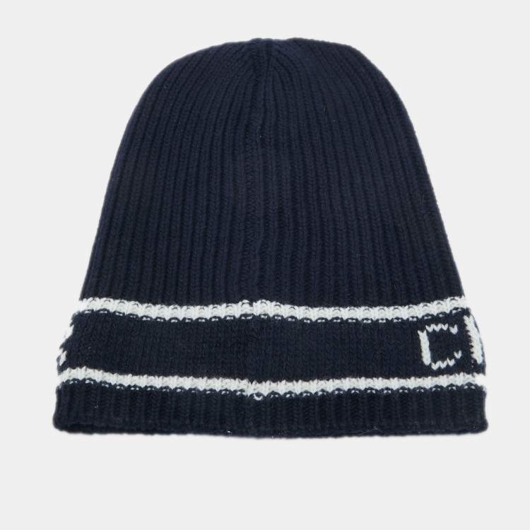 Pre Owned Dior Navy Blue Wool Cashmere Beanie