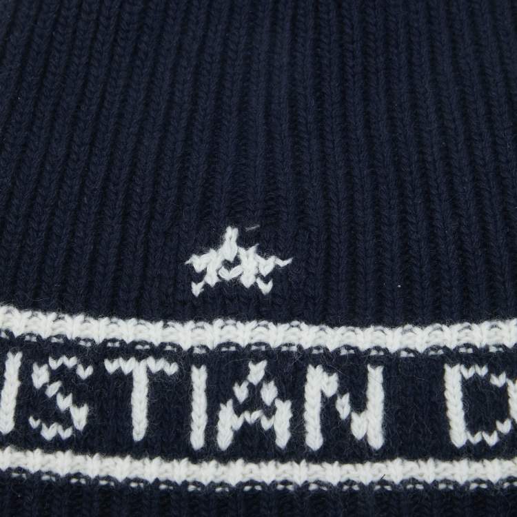 Pre Owned Dior Navy Blue Wool Cashmere Beanie