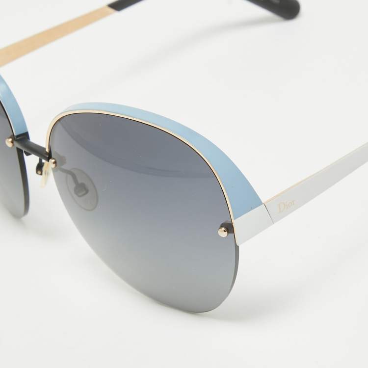Pre Owned Dior Blue Gradient Titanium Dior Superb Limited Edition Aviator Sunglasses