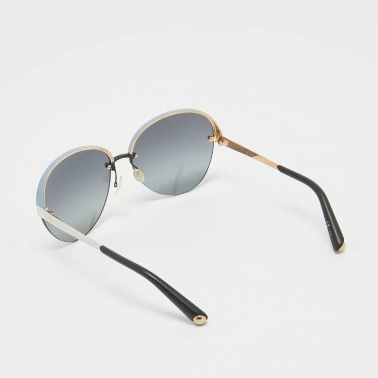 Pre Owned Dior Blue Gradient Titanium Dior Superb Limited Edition Aviator Sunglasses