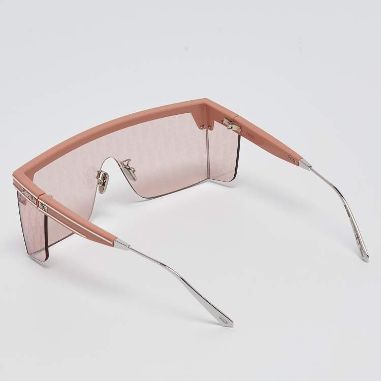 Pre Owned Dior Pink DiorClub M1U Oblique Shield Sunglasses
