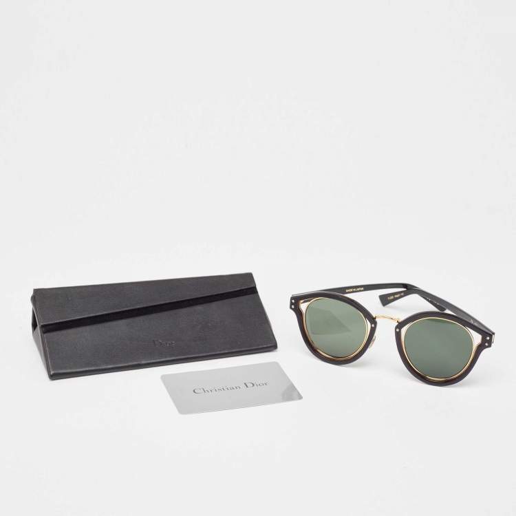 Pre Owned Dior Black/Gold Elliptic Oval Sunglasses