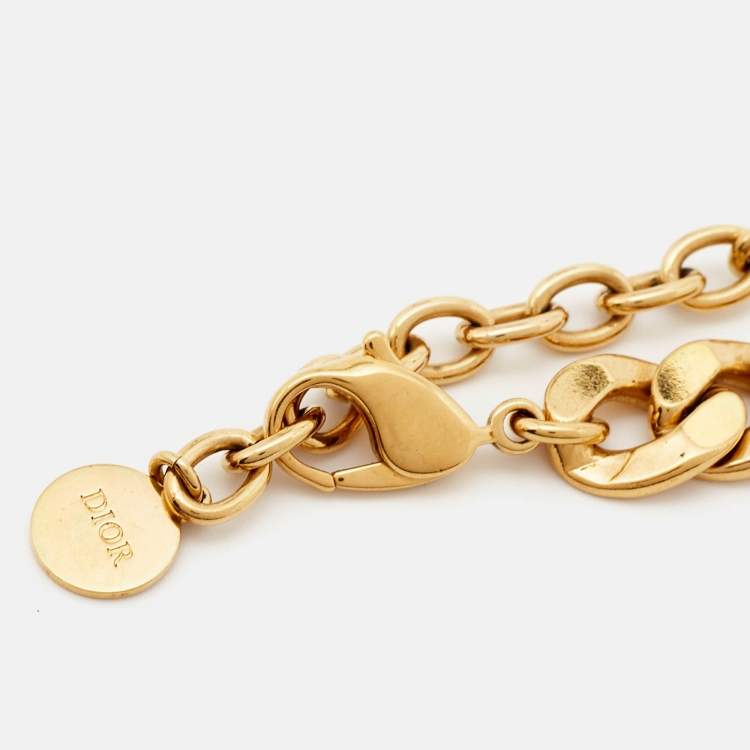 Pre Owned Dior CD Danseuse Etoile Gold Tone Choker Necklace