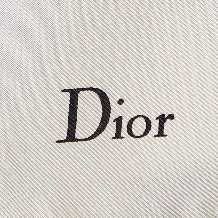 Pre Owned Dior Off -White Silk Paradise Dior Scarf 