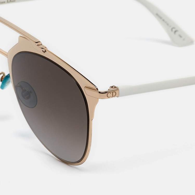 Pre Owned Dior White/Brown Gradient DiorReflected Aviator Sunglasses