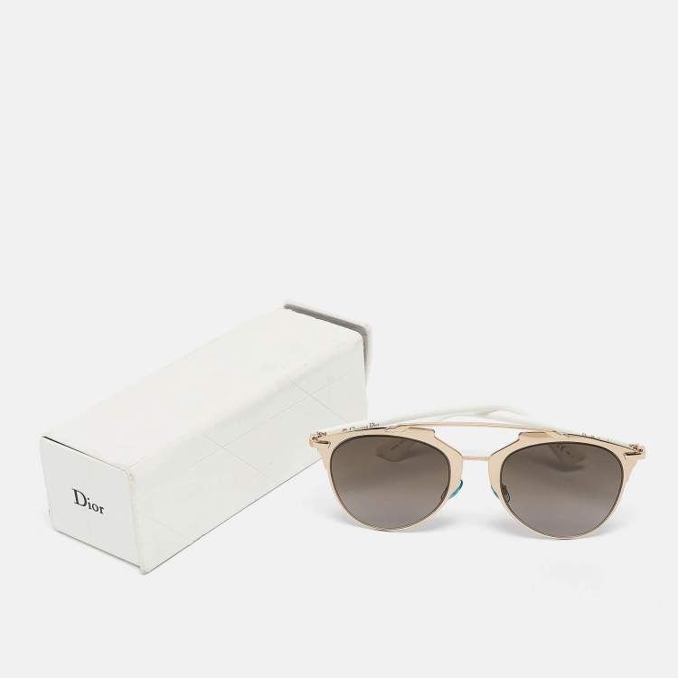 Pre Owned Dior White/Brown Gradient DiorReflected Aviator Sunglasses