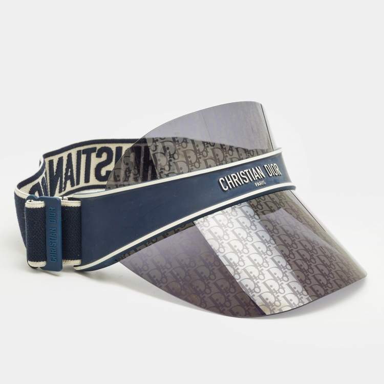 مملوكة مسبقًا Christian Dior Navy Blue Oblique Dior Club Sun Visor