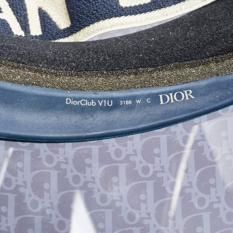 مملوكة مسبقًا Christian Dior Navy Blue Oblique Dior Club Sun Visor