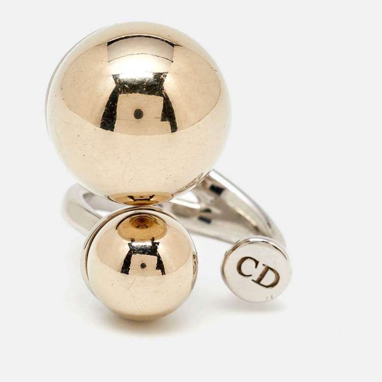 Pre Owned Dior UltraDior Two Tone Metal Ring S