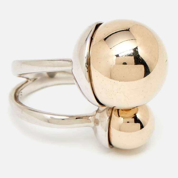 Pre Owned Dior UltraDior Two Tone Metal Ring S