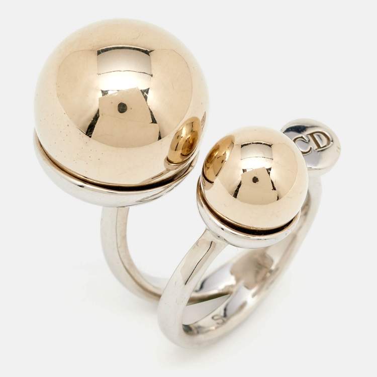 Pre Owned Dior UltraDior Two Tone Metal Ring S