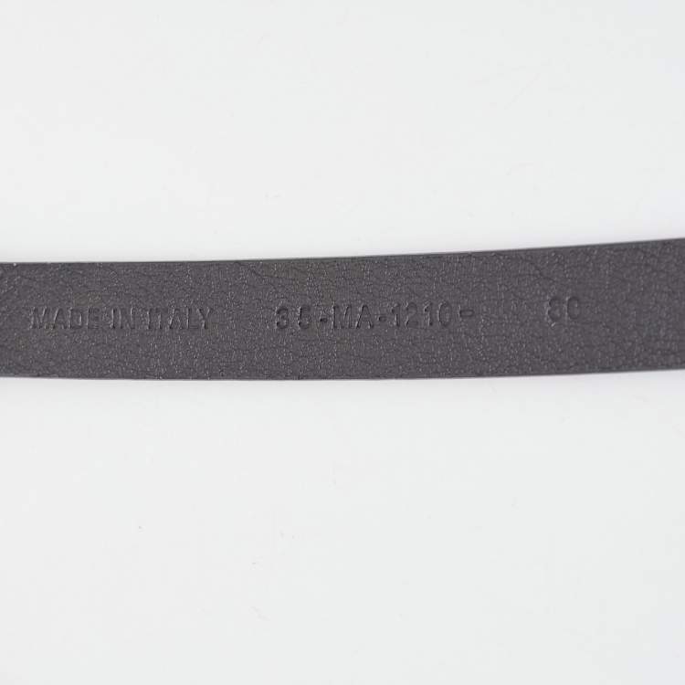 Pre Owned Dior Black Leather CD Double Braided Buckle Belt 80CM