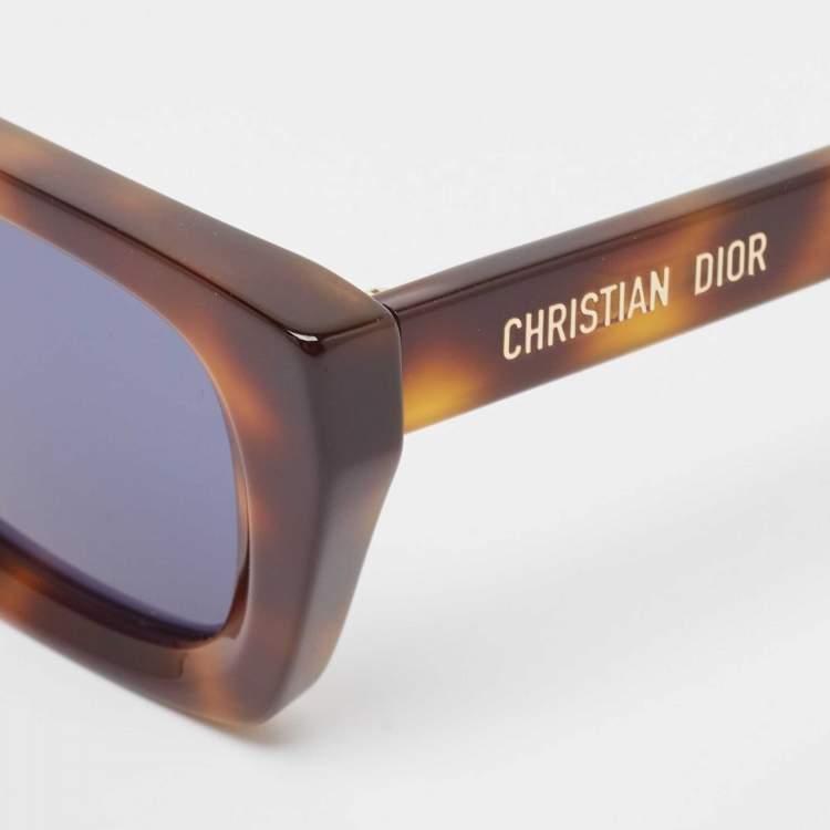 Pre Owned Dior Brown Tortoise DiorMidnight S31 Frame Square Sunglasses