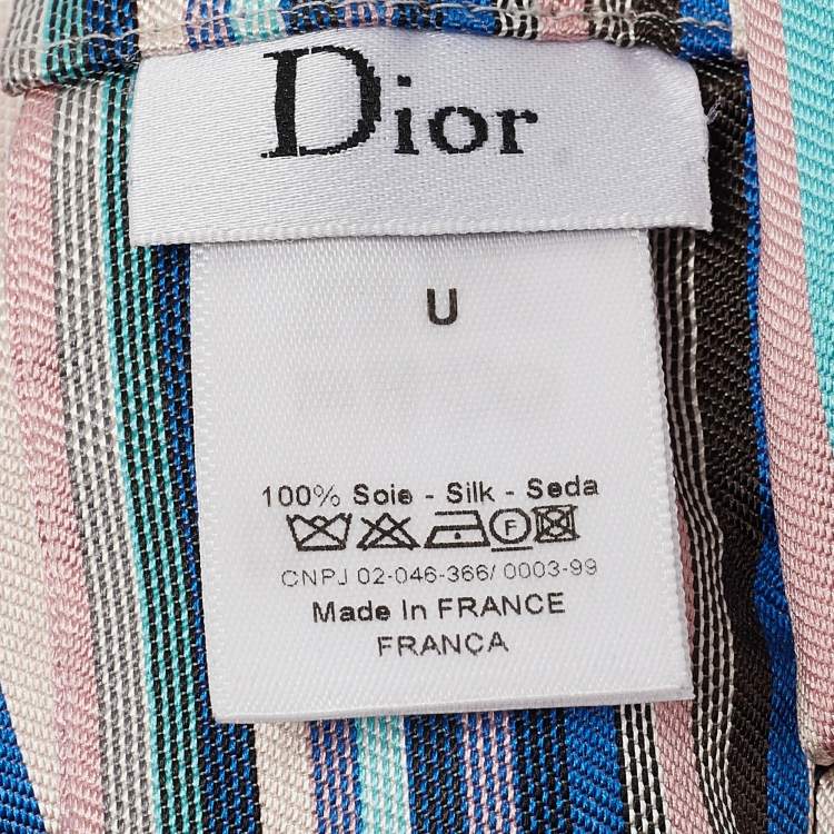 Pre Owned Dior Multicolor Striped Silk Detachable Bow One Size