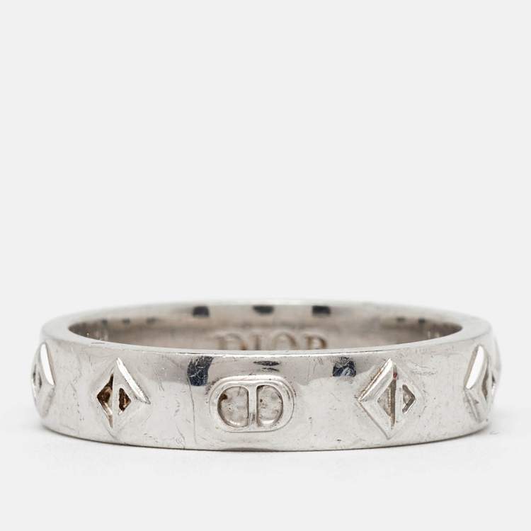 مملوكة مسبقًا Dior CD Diamond Sterling Silver Ring Size 58