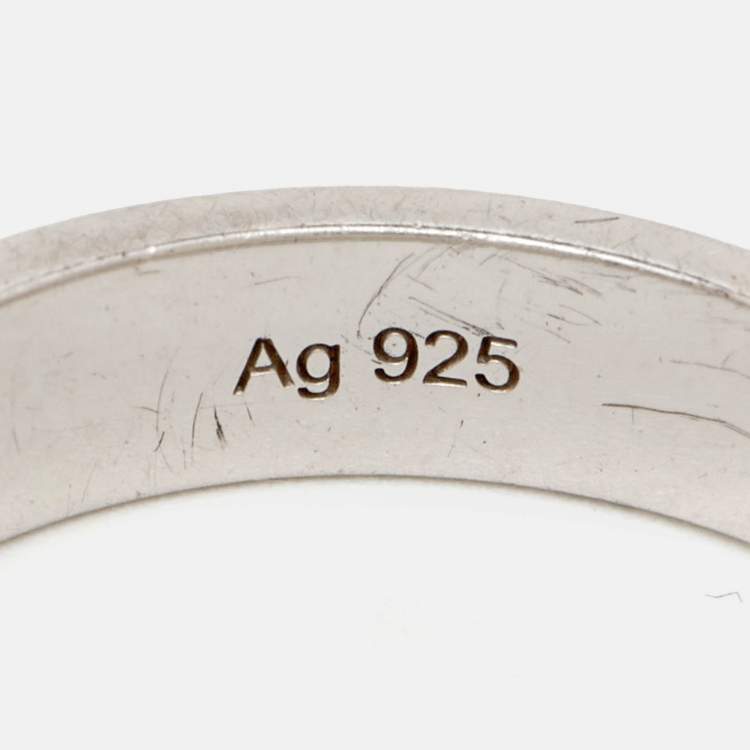 مملوكة مسبقًا Dior CD Diamond Sterling Silver Ring Size 58