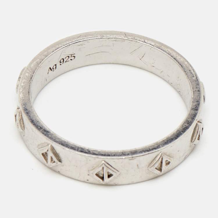 مملوكة مسبقًا Dior CD Diamond Sterling Silver Ring Size 58