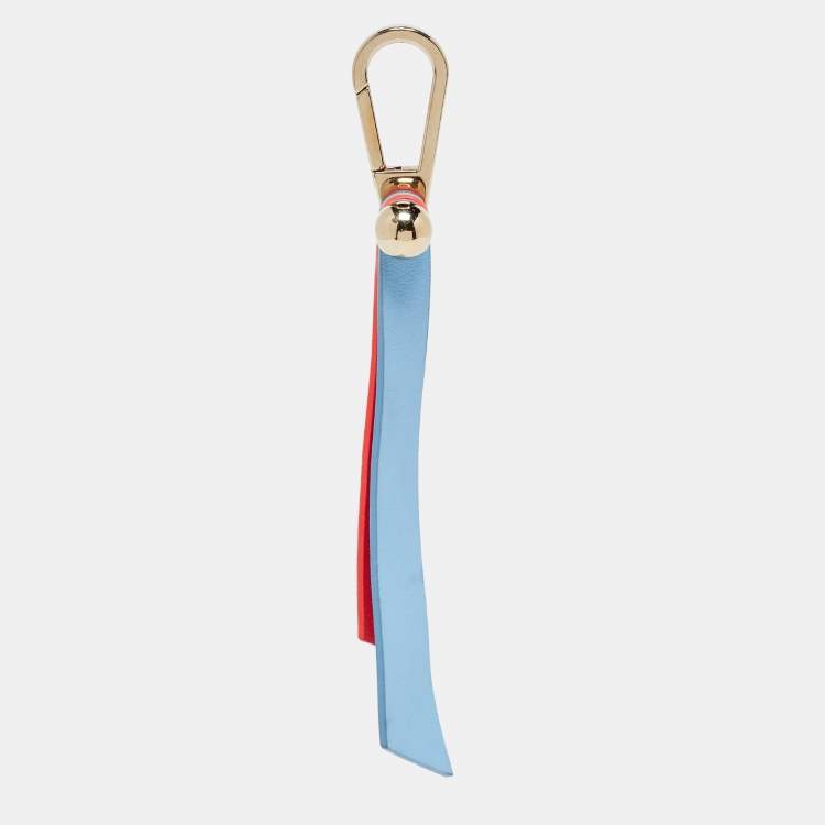 Pre Owned Dior Blue/Orange Leather Key Chain