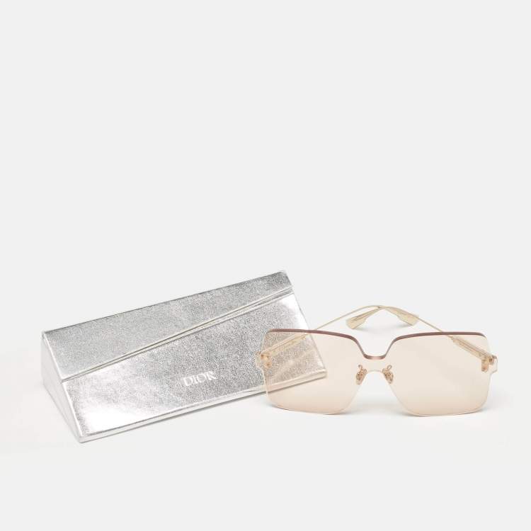 Pre Owned Dior Light Beige/Gold DiorColorQuake1Rimless Sunglasses