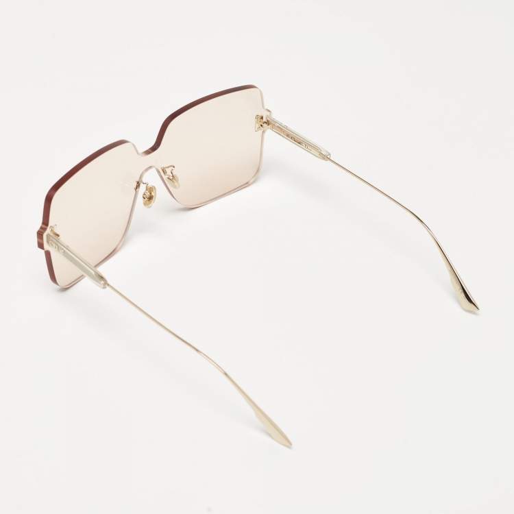 Pre Owned Dior Light Beige/Gold DiorColorQuake1Rimless Sunglasses