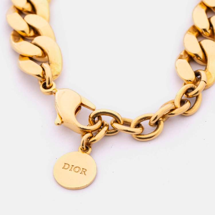 Pre Owned Dior Gold Tone Metal 30 Montaigne Bracelet