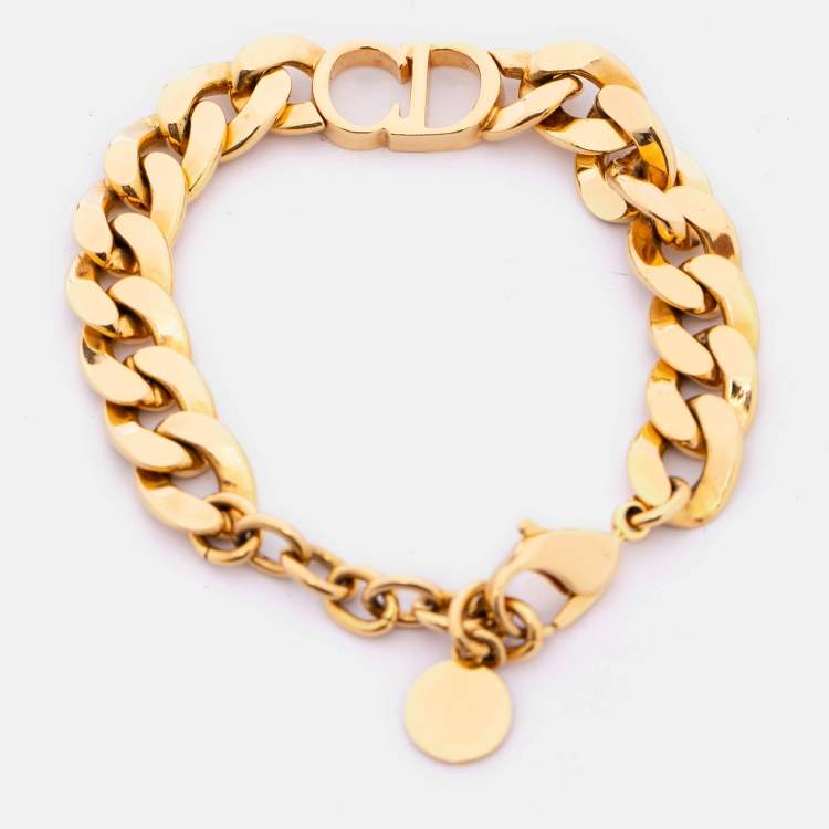 Pre Owned Dior Gold Tone Metal 30 Montaigne Bracelet
