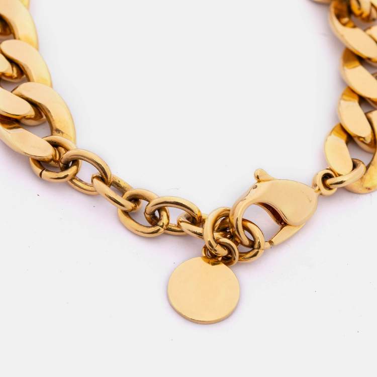 Pre Owned Dior Gold Tone Metal 30 Montaigne Bracelet