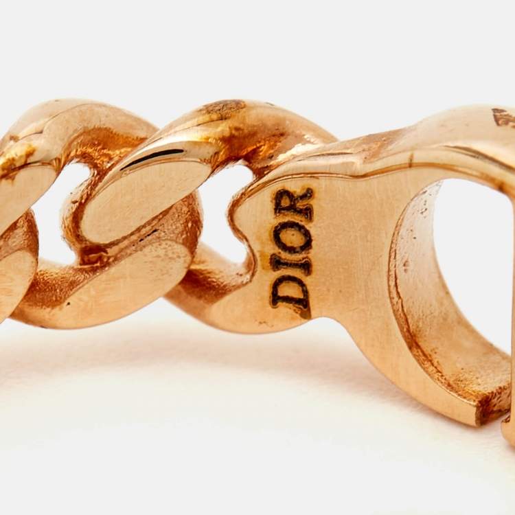 Pre Owned Dior CD Petit Gold Tone Ring Size 52