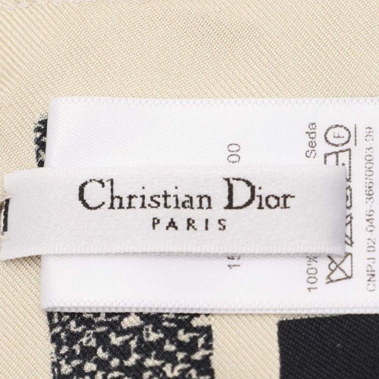 Pre Owned Dior Navy Blue Oblique Print Silk Square Scarf