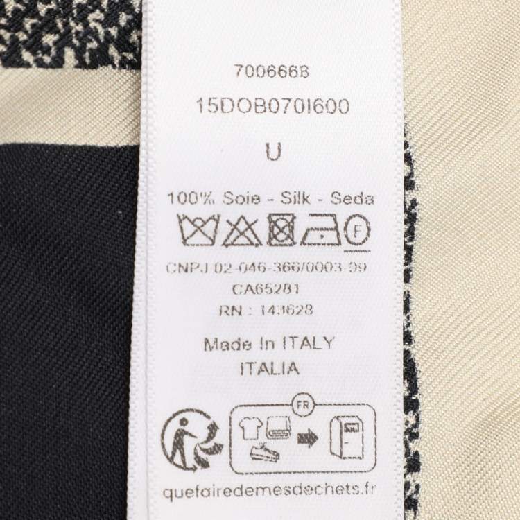 Pre Owned Dior Navy Blue Oblique Print Silk Square Scarf