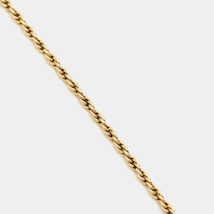 Pre Owned Dior CD Crystals Gold Tone Necklace