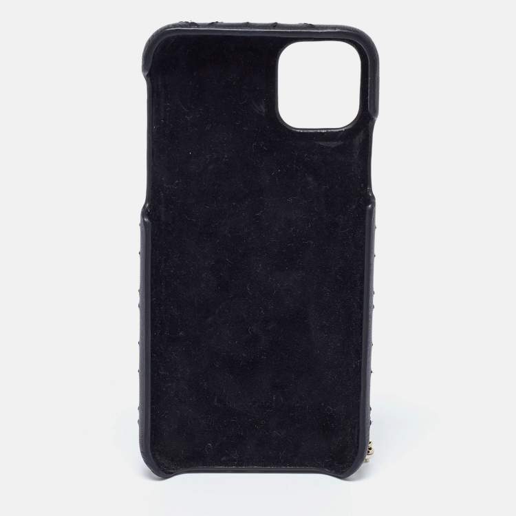 Pre Owned Dior Black Cannage Quilted Leather iPhone 11 Pro Max Case