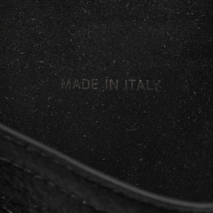 Pre Owned Dior Black Crinkled Leather and Elastic Saddle Belt 90 CM