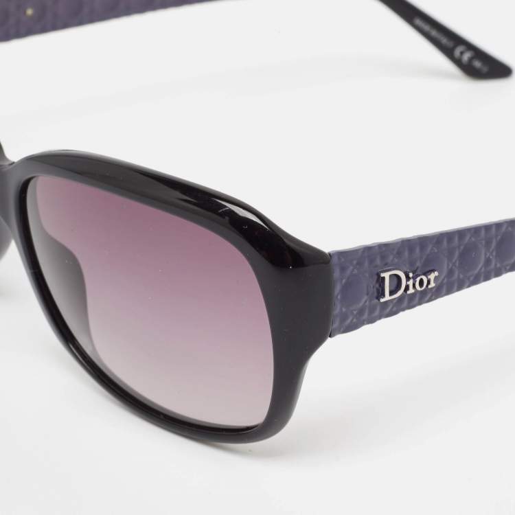 Pre Owned Dior Purple Cannage/Grey Gradient O60BD DiorCoquette2 Rectangle Sunglasses