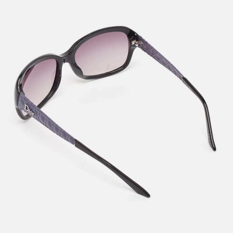 Pre Owned Dior Purple Cannage/Grey Gradient O60BD DiorCoquette2 Rectangle Sunglasses