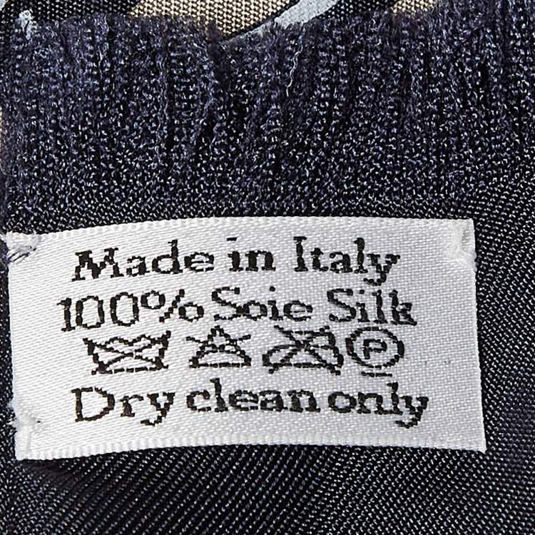 Pre Owned Dior Navy Blue Oblique Print Silk Stole 