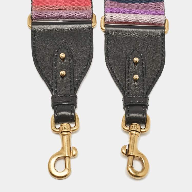 Pre Owned Dior Multicolor Embroidered Canvas Studded Shoulder Bag Strap