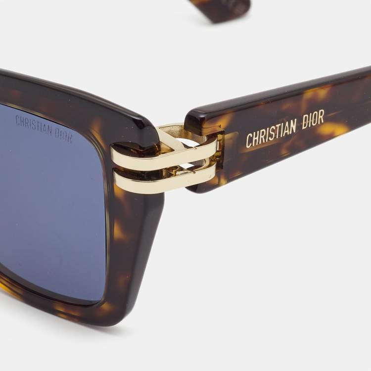مملوكة مسبقًا Dior Havana/ Blue CDior S1I Square Sunglasses