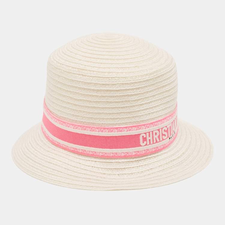 Dior Ivory/Pink Logo Detail Hemp Straw Dioresort Hat Size 58 Dior | The  Luxury Closet