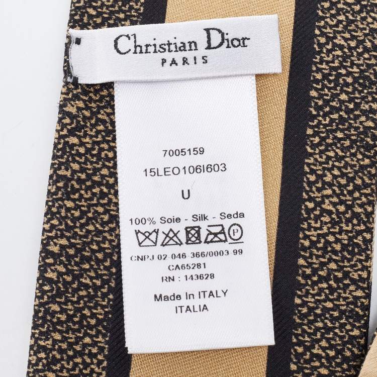 Pre Owned Dior Beige/Black Leopard Print Silk Mizza Mitzah Scarf