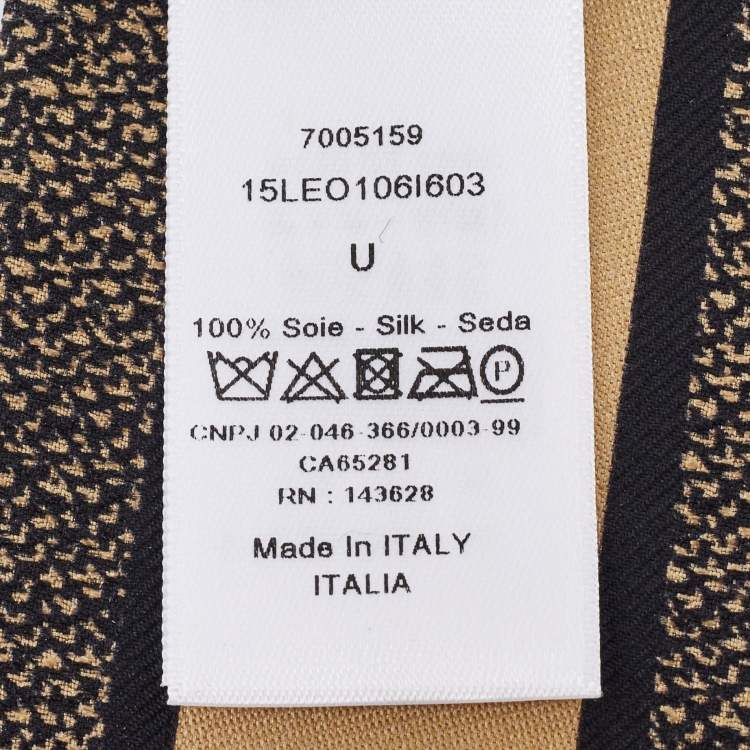 Pre Owned Dior Beige/Black Leopard Print Silk Mizza Mitzah Scarf