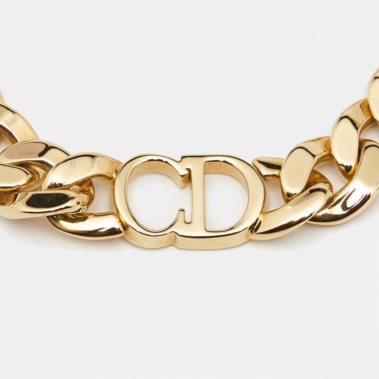 Pre Owned Dior  30 Montaigne Gold Tone Metal Bracelet