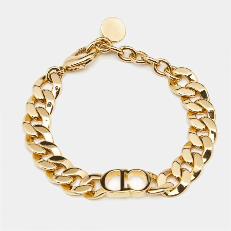 Pre Owned Dior  30 Montaigne Gold Tone Metal Bracelet