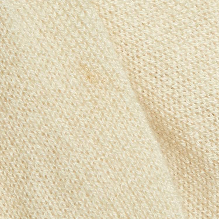 مملوكة مسبقًا Dior Cream Cashmere Fringed Stole