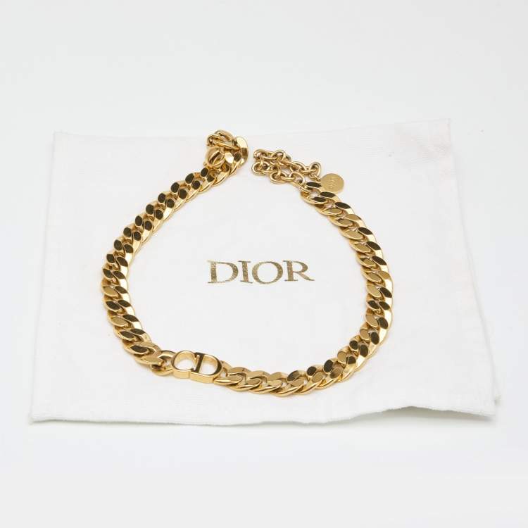 Pre Owned Dior  Danseuse Etoile Gold Tone Choker Necklace