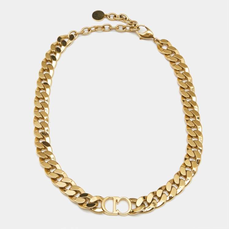 Pre Owned Dior  Danseuse Etoile Gold Tone Choker Necklace