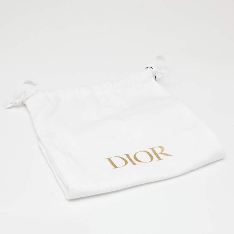 Pre Owned Dior Grey/White Embroidered Logo Canvas and Leather Shoulder Bag Strap